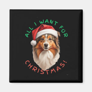 Alles wat ik wil voor Kerstmis! Voor Shetland Shee Magneet