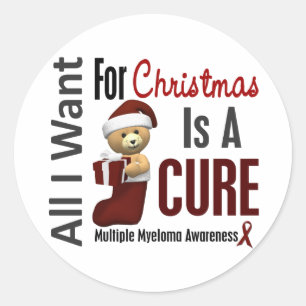 Alles wat ik wil voor kerstmultipel myeloom ronde sticker