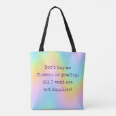 "Alles wat ik wil zijn Art Supplies" Tote Bag (Achterkant)