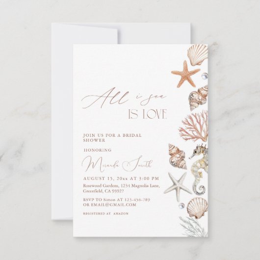 Alles wat ik Zee is liefde kust Vrijgezellenfeest Kaart (Voorkant)