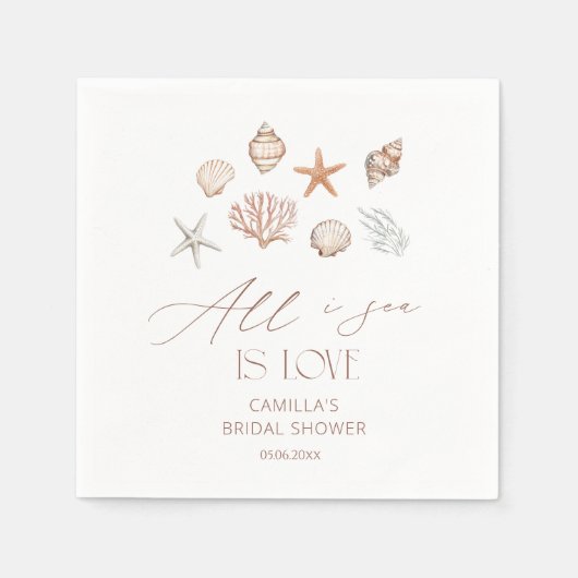 Alles wat ik zee is liefde Kust Vrijgezellenfeest Servet (Voorkant)