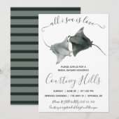 Alles wat ik Zee is Liefde! Twee Stingrays Vrijgez Kaart (Voorkant / Achterkant)