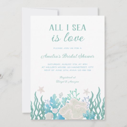 Alles wat ik Zee is Love Beach Ocean Vrijgezellenf Kaart (Voorkant)