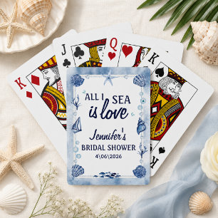 alles wat ik zie is liefde Bruidsdouche Waterverf Pokerkaarten