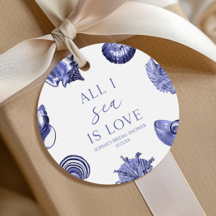 Alles wat ik zie is liefde Elegante zeeschelpen Br Bedankjes Labels