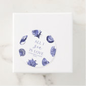 Alles wat ik zie is liefde Elegante zeeschelpen Br Bedankjes Labels (In situ)