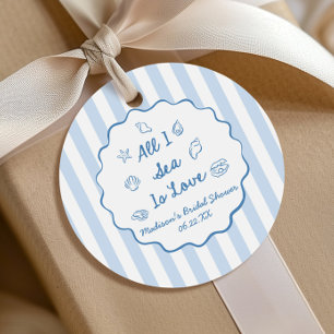 Alles wat ik zie is liefde Zeehuid Kust Bruiloftsd Bedankjes Labels