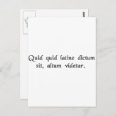 Alles wat in het Latijn gezegd wordt klinkt diepga Briefkaart (Voorkant / Achterkant)