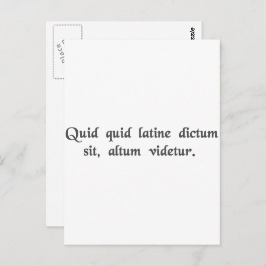 Alles wat in het Latijn gezegd wordt klinkt diepga Briefkaart (Voorkant / Achterkant)