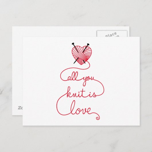 Alles wat je breekt is liefde met een hartvormig r briefkaart (Voorkant / Achterkant)