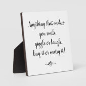 Alles wat je doet glimlachen, glimlachen of lachen fotoplaat (Voorkant)