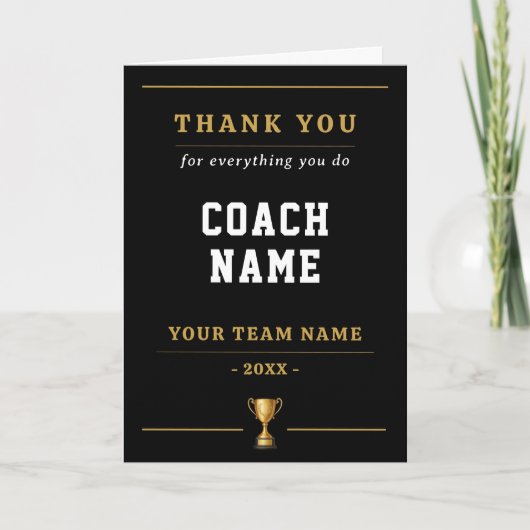 Alles Wat Je Doet Trofee Coach Naam Bedankkaart (Voorkant)