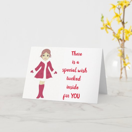 "ALLES WAT JE GELUKKIG MAAKT, KERSTWENSEN KAART (Gele Bloem)