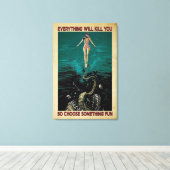 Alles wat je in de Girl Ocean doet, zal je Canvas (Insitu (Houten vloer))