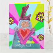 Alles wat je nodig hebt….Deel de liefde   Kaart (Gele Bloem)