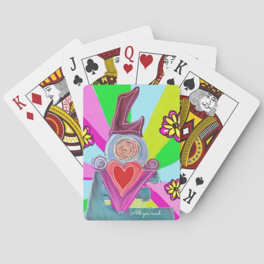 Alles wat je nodig hebt….Deel de liefde  Pokerkaarten (Achterkant)