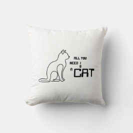 Alles Wat Je Nodig Hebt Is Een Kat Moppige Kattenl Kussen