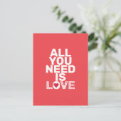 Alles wat je nodig hebt, is een liefdeshartstiter  briefkaart (Staand voorkant)