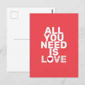 Alles wat je nodig hebt, is een liefdeshartstiter  briefkaart (Voorkant / Achterkant)