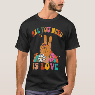 Alles wat je nodig hebt is een liefdesvredesteken  t-shirt