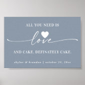 Alles wat je nodig hebt is een 'Love & Cake Blue W Poster (Voorkant)