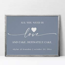 Alles wat je nodig hebt is een 'Love & Cake Blue W Poster
