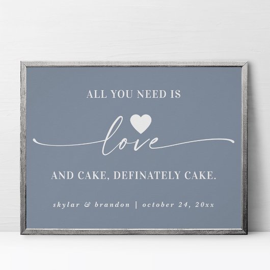 Alles wat je nodig hebt is een 'Love & Cake Blue W Poster