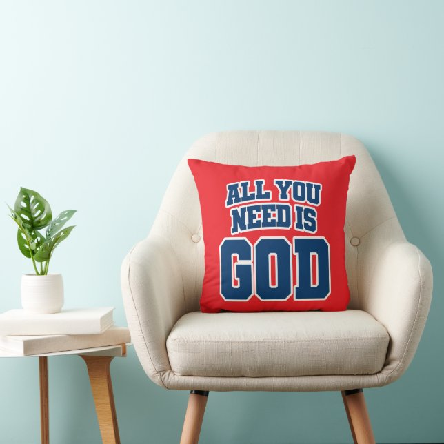 Alles wat je nodig hebt is God Kussen (Stoel)