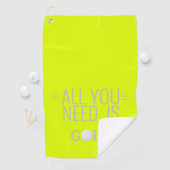 Alles wat je nodig hebt is Golf - neongeel Golfhanddoek (Insitu)