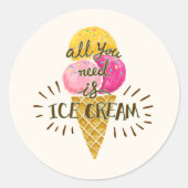 Alles wat je nodig hebt is ijs - Fun Round Sticker (Voorkant)