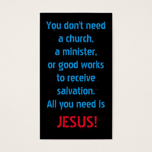 Alles wat je nodig hebt is Jezus Visitekaartjes (Voorkant)