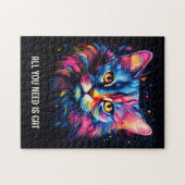 Alles wat je nodig hebt is kat. Schattigee kleurri Legpuzzel (Horizontaal)
