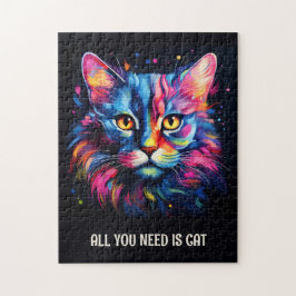 Alles wat je nodig hebt is kat. Schattigee kleurri Legpuzzel
