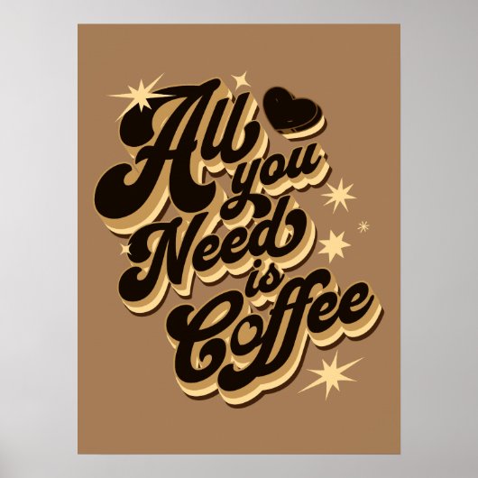 Alles wat je nodig hebt is koffie, citaten poster (Voorkant)