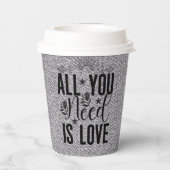 Alles wat je nodig hebt is liefde 20230 papieren bekers (Achterkant)