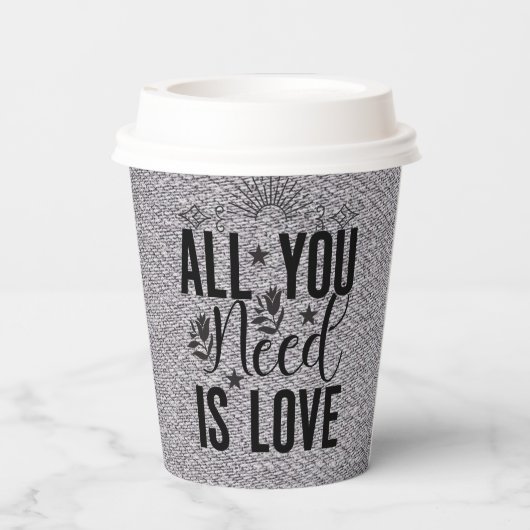 Alles wat je nodig hebt is liefde 20230 papieren bekers (Achterkant)