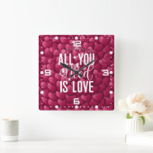Alles wat je nodig hebt is liefde 20230 vierkante klok (Huis)