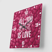 Alles wat je nodig hebt is liefde 20230 vierkante klok (Hoek)