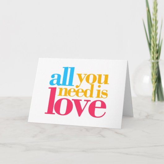 Alles wat je nodig hebt is liefde bedankkaart (Voorkant)