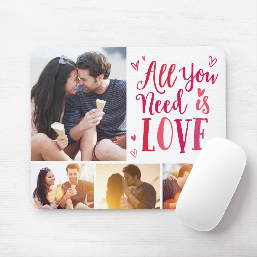 Alles wat je nodig hebt is liefde bewerkbare kleur muismat (Met muis)