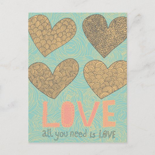 Alles wat je nodig hebt is liefde briefkaart (Voorkant)