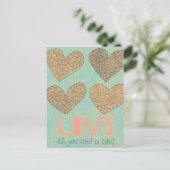 Alles wat je nodig hebt is liefde briefkaart (Staand voorkant)