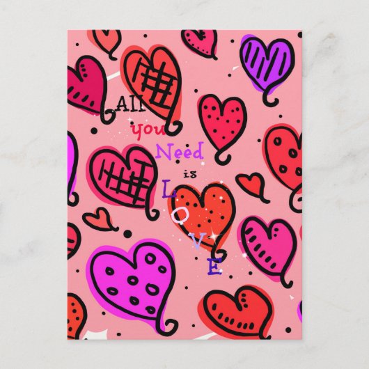 Alles wat je nodig hebt is Liefde Briefkaart (Voorkant)