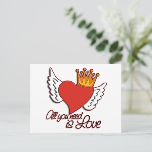 Alles wat je nodig hebt is liefde briefkaart (Staand voorkant)