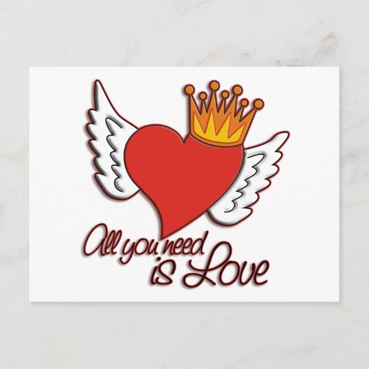 Alles wat je nodig hebt is liefde briefkaart (Voorkant)