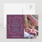 alles wat je nodig hebt is liefde briefkaart (Voorkant / Achterkant)