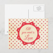 Alles wat je nodig hebt is liefde briefkaart (Voorkant / Achterkant)