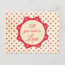 Alles wat je nodig hebt is liefde briefkaart