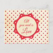 Alles wat je nodig hebt is liefde briefkaart (Voorkant)