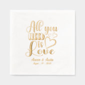 Alles wat je nodig hebt is liefde bruiloft Folie g Folie Servetten (Voorkant)